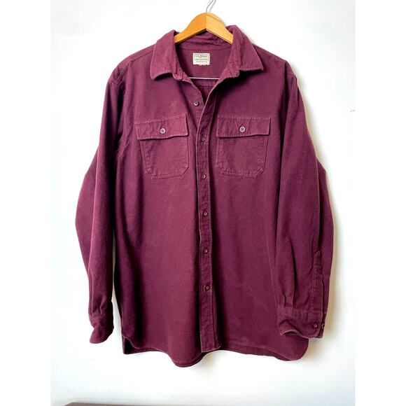 VTG L.L. Bean Men's Chamois Thick Flannel Shirt Size XL Work Outdoor Wear Fish - Picture 1 of 10